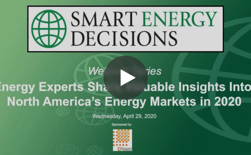 CPower Experts Share Insights Into North America’s Energy Markets in 2020 (Webinar)