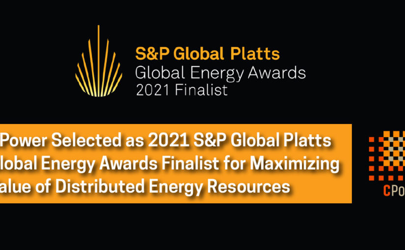 CPower Selected as 2021 S&P Global Platts Global Energy Awards Finalist for Maximizing Value of Distributed Energy Resources
